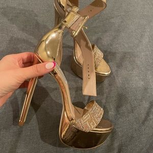 Rose gold high heels